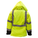 Men's Ansi Class 3 High Visibility Safety Bomber Jacket With Zipper, PVC Pocket, Black Bottom and Detachable sleeve - J8512-RK Safety-RK Safety