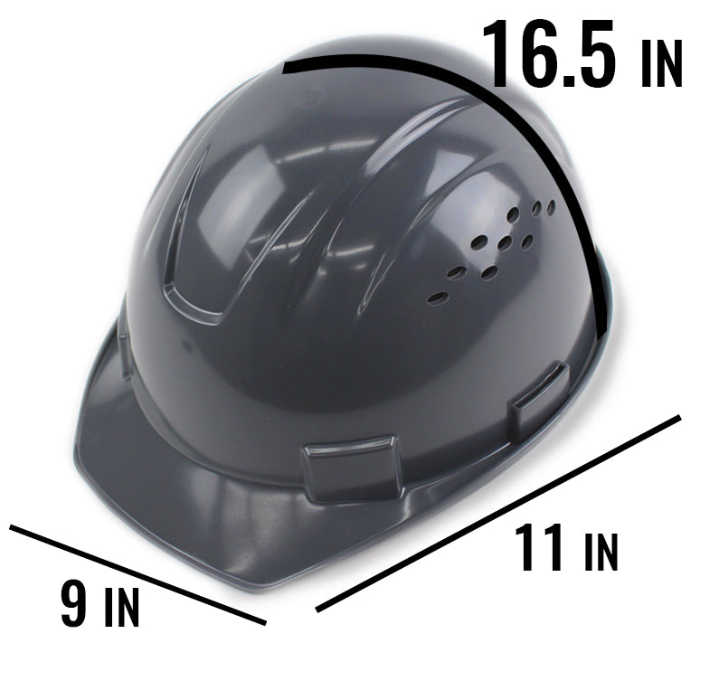RK Safety RK-HP14-DG Hard Hat Cap Style with 4 Point Ratchet Suspension (Dark Grey)-RK Safety-RK Safety