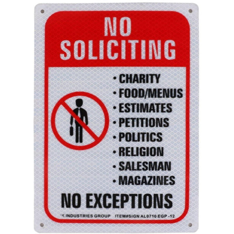 RK Safety Sign, Legend "No Soliciting, No Exceptions"-RK Safety-RK Safety