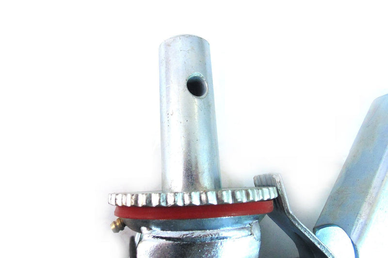 RK Scaffold 8"x2" Black Rubber Mold-on Steel Caster Wheel with Brake-RK Industries Group, Inc-RK Safety