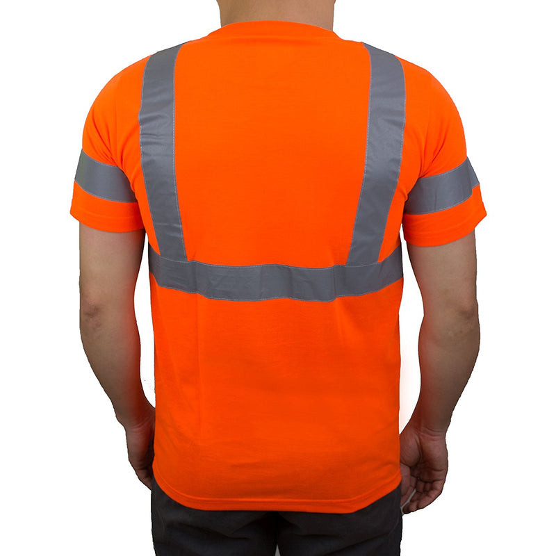 (Orange/Lime)Class 3 High Vis Reflective Short Sleeve Safety Shirt - 9081,9082-New York Hi-Viz Workwear-RK Safety