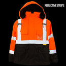 Men's Ansi Class 3 High Visibility Safety Bomber Jacket With Zipper, PVC Pocket, Black Bottom and Detachable sleeve- J8511-RK Safety-RK Safety