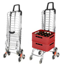 RK Safety Folding Shopping Cart Portable Grocery Utility Lightweight Stair Climbing Cart with Rolling Swivel Wheels and Removable Waterproof Canvas Removable Bag (One, Navy Blue)-RK Safety-RK Safety