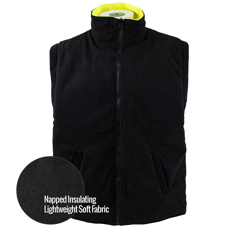 Men's Ansi Class 3 High Visibility Safety Bomber Jacket With Zipper, PVC Pocket, Black Bottom and Detachable sleeve - J8512-RK Safety-RK Safety