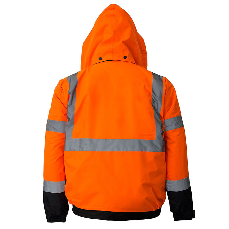 Men's ANSI Class 3 High Visibility Bomber Safety Jacket - WJ9011-New York Hi-Viz Workwear-RK Safety