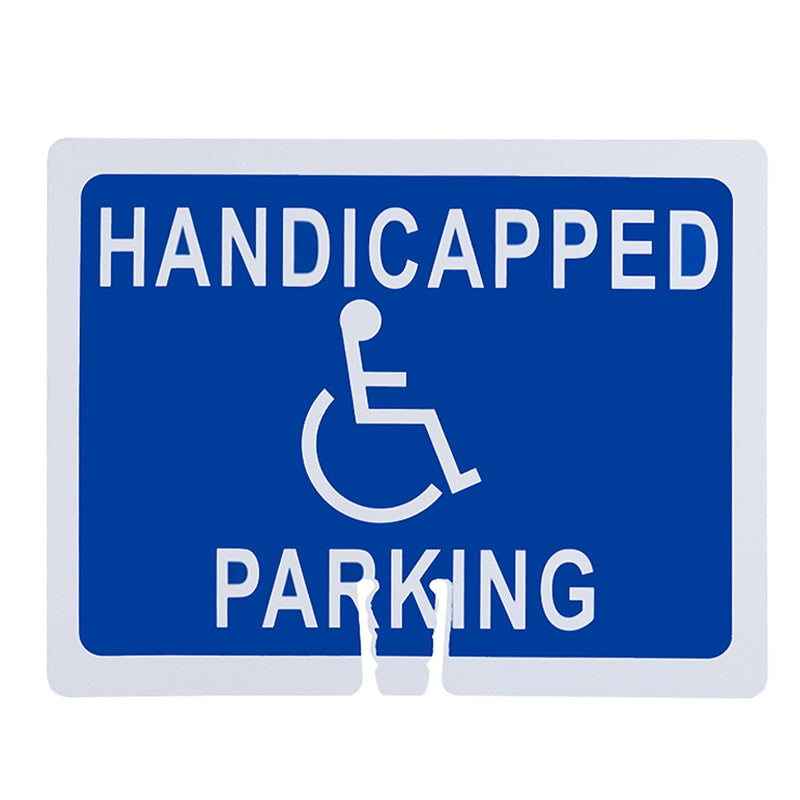 RK Traffic Cone Sign 40 Legend "Handicapped Parking", 18" Width x 14" Height, White on Blue-RK-RK Safety