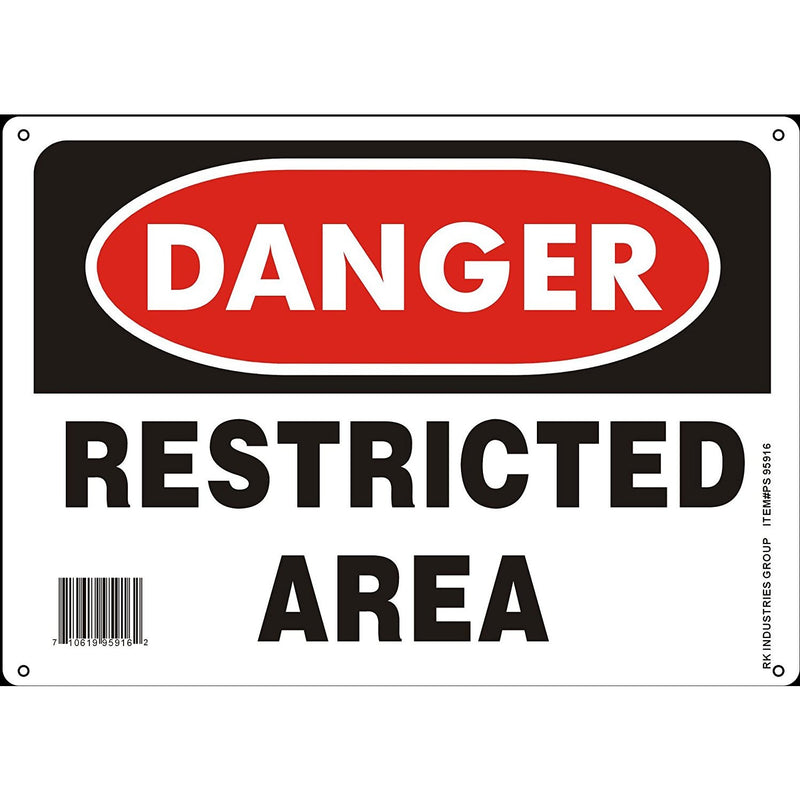 RK OSHA Safety Sign, Legend "Danger Restricted Area"-RK Safety-RK Safety