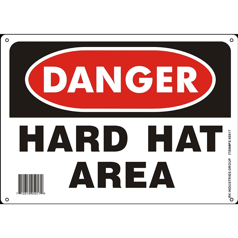 RK OSHA Safety Sign, Legend "Danger Hard Hat Area"-RK Safety-RK Safety
