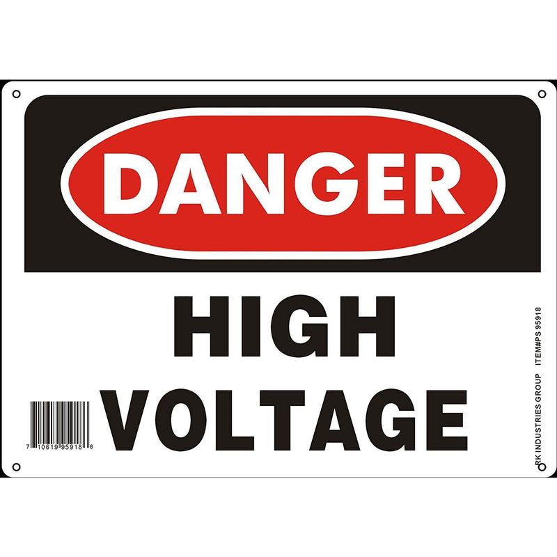 RK OSHA Safety Sign, Legend "Danger High Voltage"-RK Safety-RK Safety
