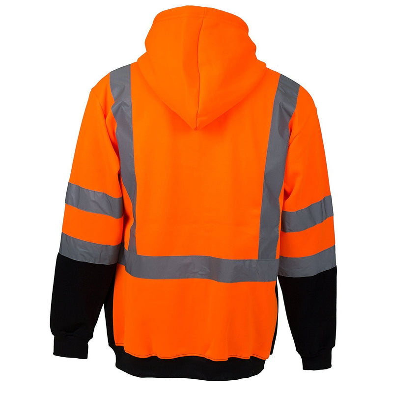 Class 3 High Visibility Sweatshirt , Full Zip Hooded, Fleece - H6611-RK Safety-RK Safety