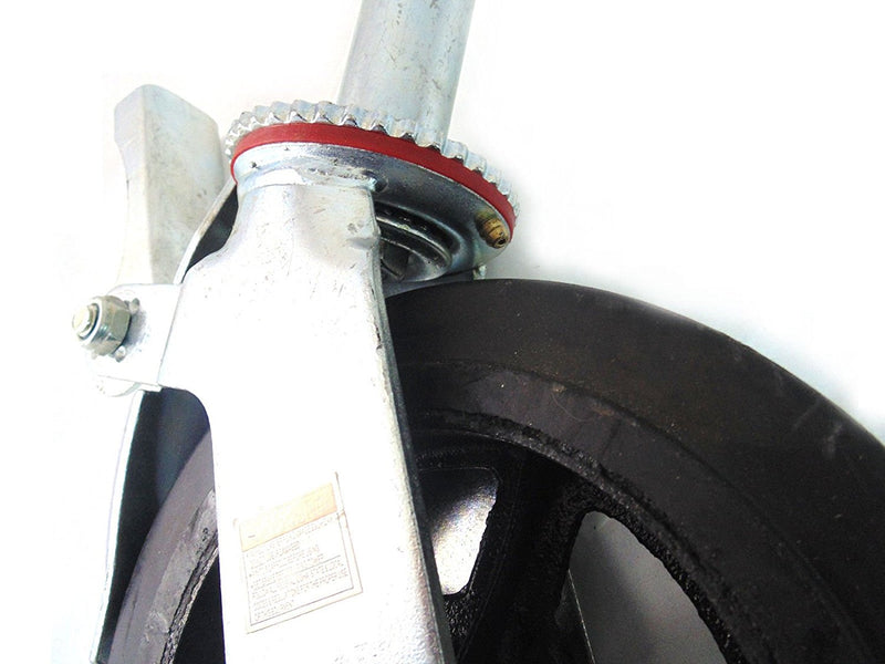 RK Scaffold 8"x2" Black Rubber Mold-on Steel Caster Wheel with Brake-RK Industries Group, Inc-RK Safety