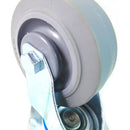 Set of 4 NK Swivel Plate Caster with 4" x 1-1/4" Non Marking Soft Gray Rubber TPR Wheel-NK-RK Safety