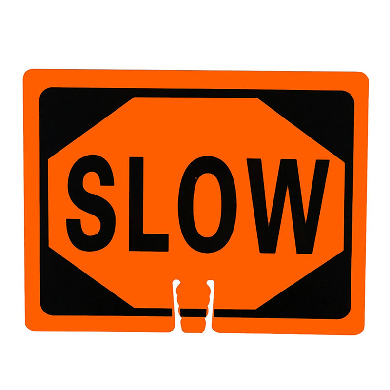 RK Traffic Cone Sign 24 Legend "Slow", 18" Width x 14" Height, Black on Orange-RK Safety-RK Safety