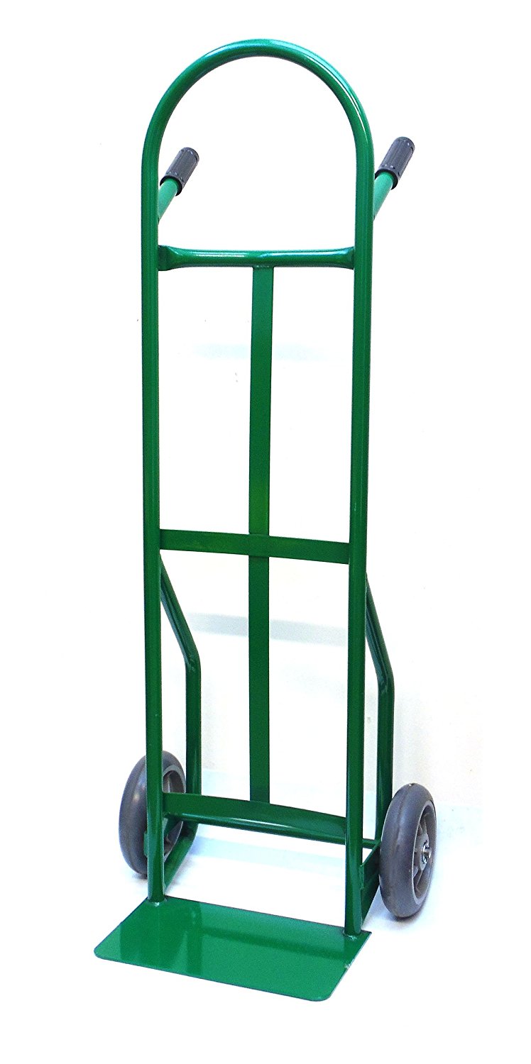 NK HTS-4072GN Steel Dual Handle Hand Truck with 8" Flat-Free Non Marking TPR Wheels, Green (Local Pickup Only)-NK-RK Safety