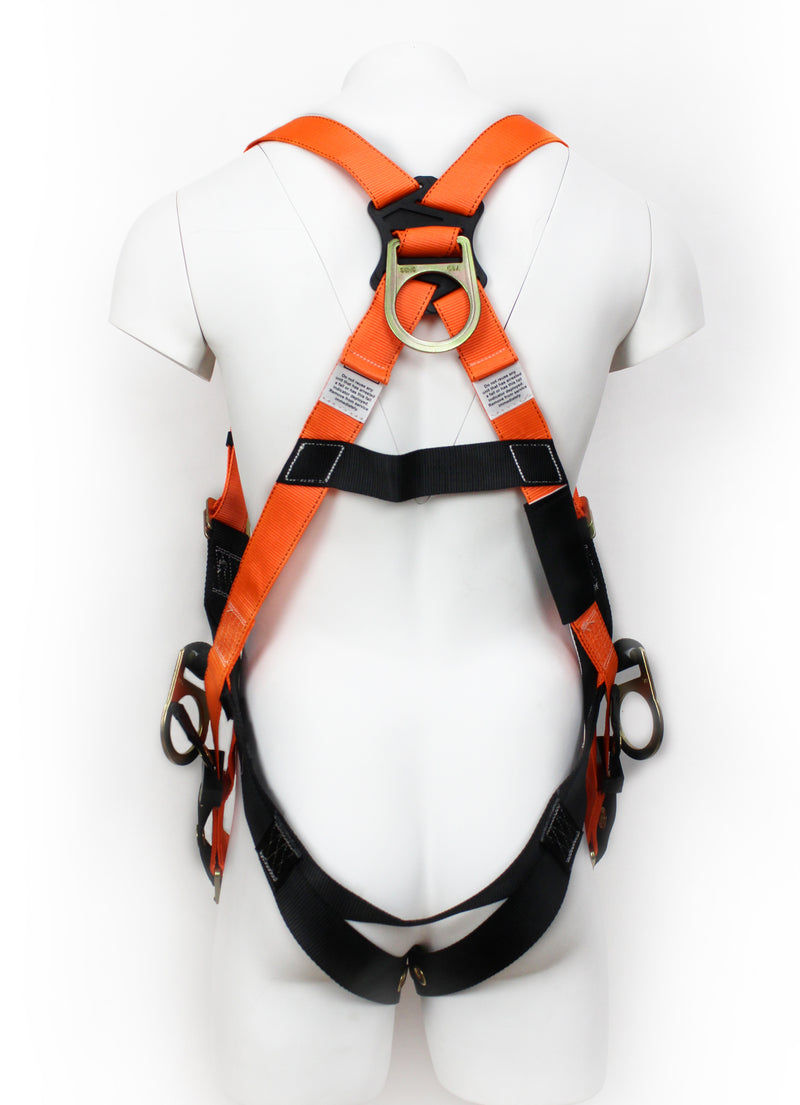 Spidergard SPH002 Three D-Ring Full Body Fall Protection Safety Harness (Yellow, L-XL) (1 Pack, Orange)-RK Safety-RK Safety