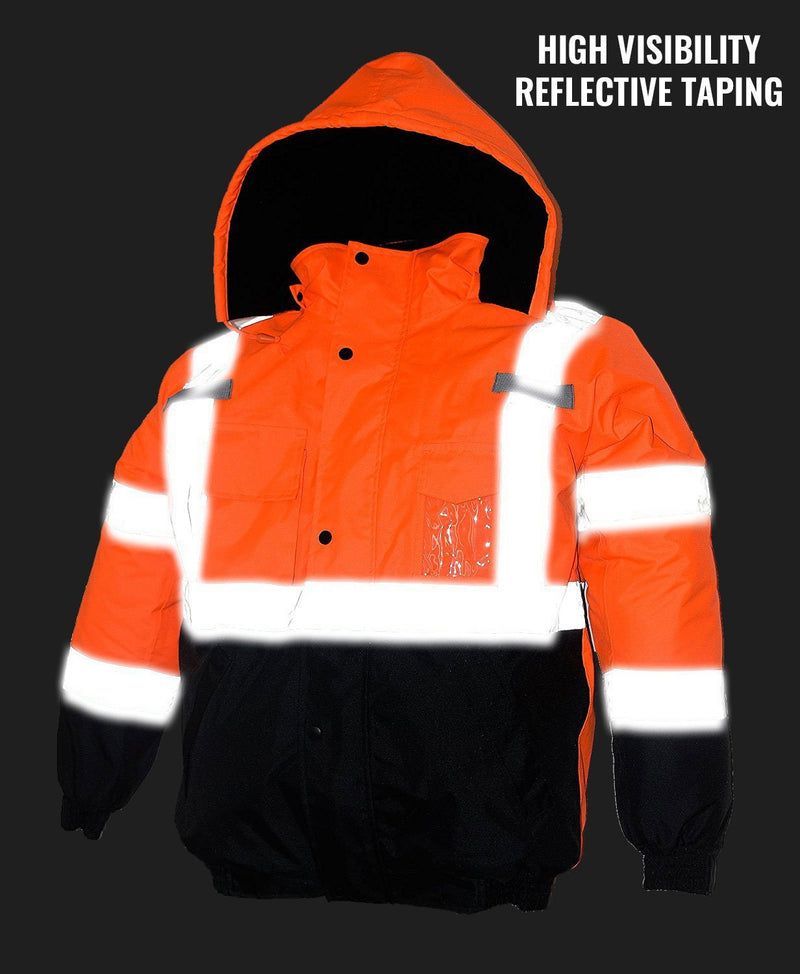 Men's ANSI Class 3 High Visibility Bomber Safety Jacket - WJ9011-New York Hi-Viz Workwear-RK Safety