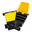 RK RK-CP-3CLT, 3Channel Modular Rubber Cable Protector Ramp-Left turn-RK Safety-RK Safety