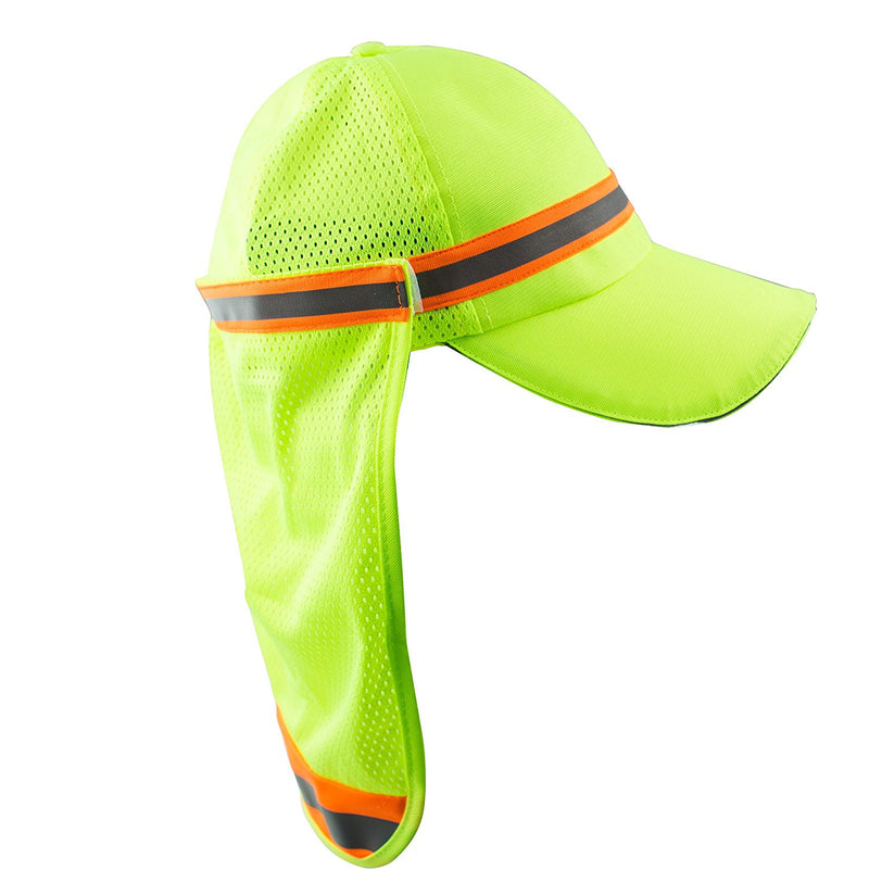High Performance Hat/ Cap with Neck Shade - Lime-New York Hi-Viz Workwear-RK Safety