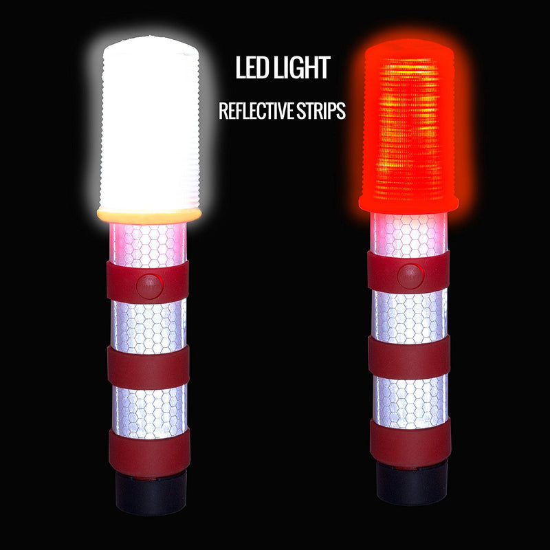 Reusable LED Emergency Roadside 2 Beacon Flares Kits - Red-RK Safety-RK Safety