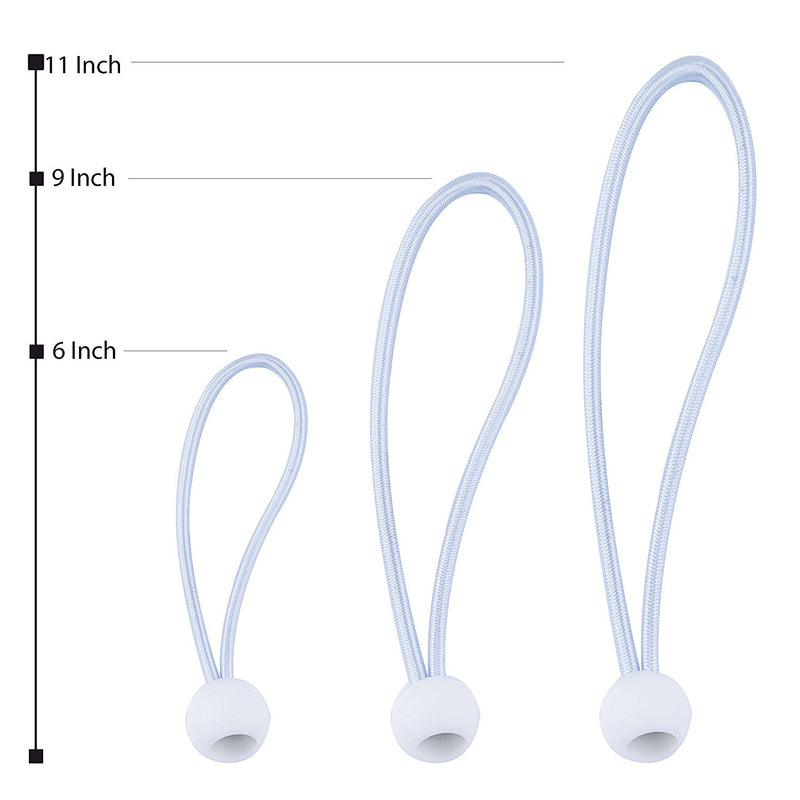 RK Safety Ball Bungee Cords, 25 pc - White-RK Safety-RK Safety