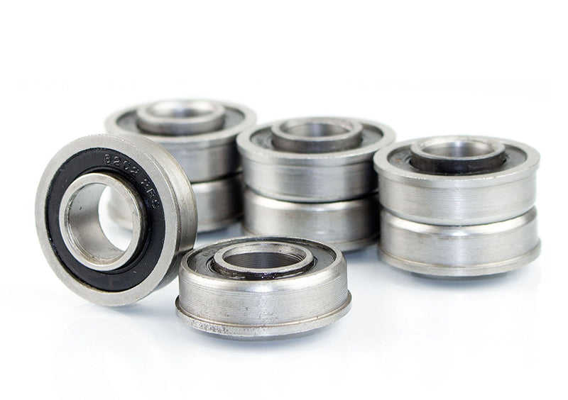 (Set of 8) NK Hand Truck Tire Flanged Precision Ball Bearings for 5/8" ID x 1-3/8" OD-NK-RK Safety