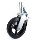 RK Scaffold 8"x2" Black Rubber Mold-on Steel Caster Wheel with Brake-RK Industries Group, Inc-RK Safety