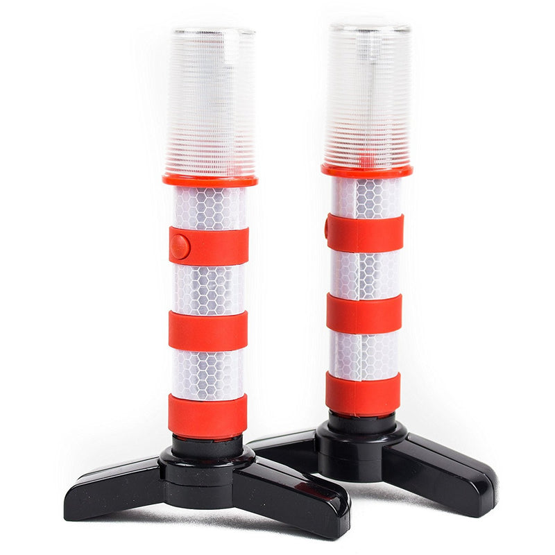 Reusable LED Emergency Roadside 2 Beacon Flares Kits - Red-RK Safety-RK Safety
