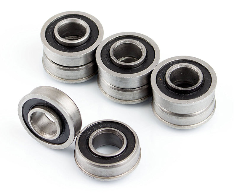 (Set of 8) NK Hand Truck Tire Flanged Precision Ball Bearings for 5/8" ID x 1-3/8" OD-NK-RK Safety