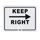 RK Safety Traffic Cone Sign 11 Legend "Keep Right", 18" Width x 14" Height, Black on White-RK Safety-RK Safety
