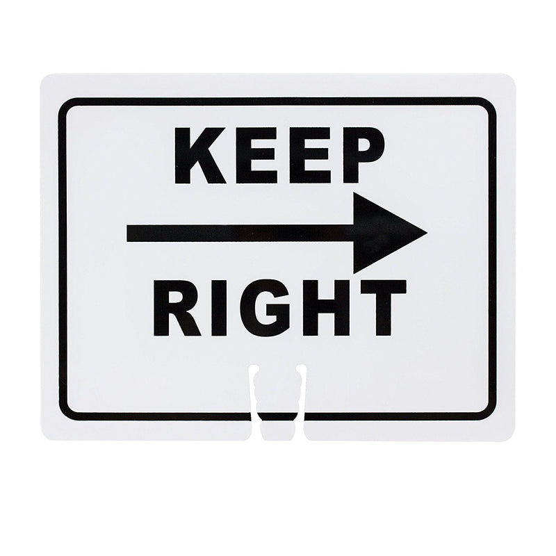 RK Safety Traffic Cone Sign 11 Legend "Keep Right", 18" Width x 14" Height, Black on White-RK Safety-RK Safety