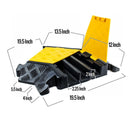 RK RK-CP-3CLT, 3Channel Modular Rubber Cable Protector Ramp-Left turn-RK Safety-RK Safety
