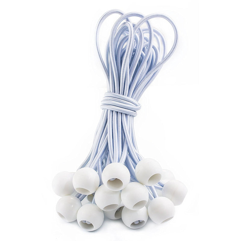 RK Safety Ball Bungee Cords, 25 pc - White-RK Safety-RK Safety