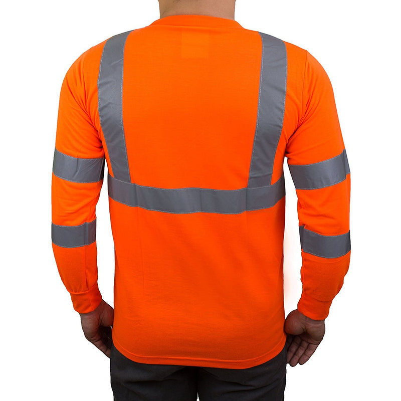 Class 3 High Vis Reflective Long Sleeve Safety Shirt - L9091,2-New York Hi-Viz Workwear-RK Safety