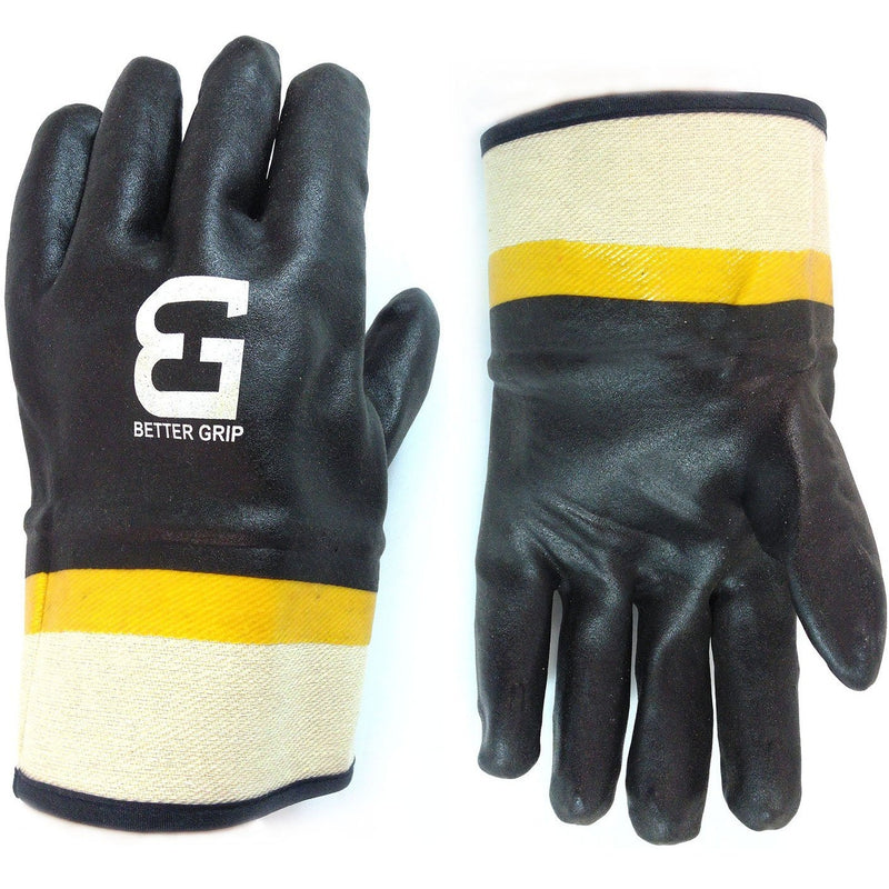 Better Grip® Sandy finished PVC Coated-Supported Glove - BG105BLK/YEL-Better Grip-RK Safety