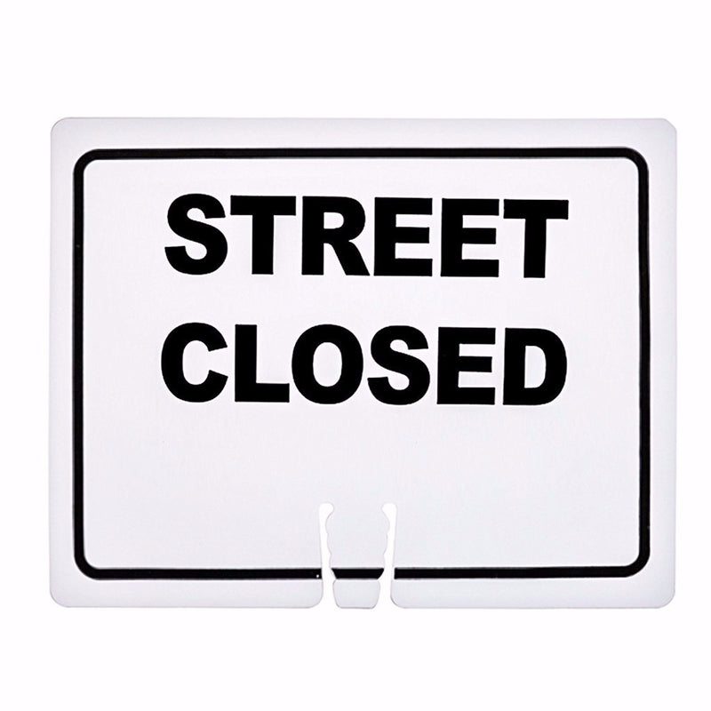 RK Safety Traffic Cone Sign 13 Legend "Street closed", 18" Width x 14" Height, Black on White-RK Safety-RK Safety
