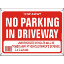 RK OSHA Safety Sign, Legend "Tow Away No Parking in Driveway"-RK Safety-RK Safety