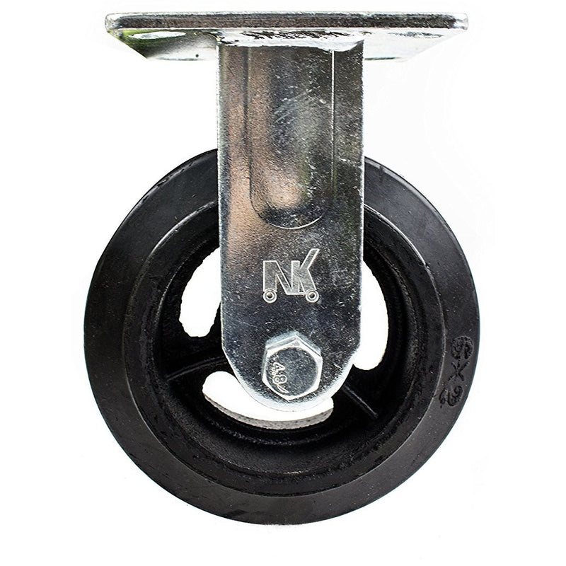RK Heavy Duty Moldon Rubber on Cast Iron Wheel, 6" x 2"-NK-RK Safety