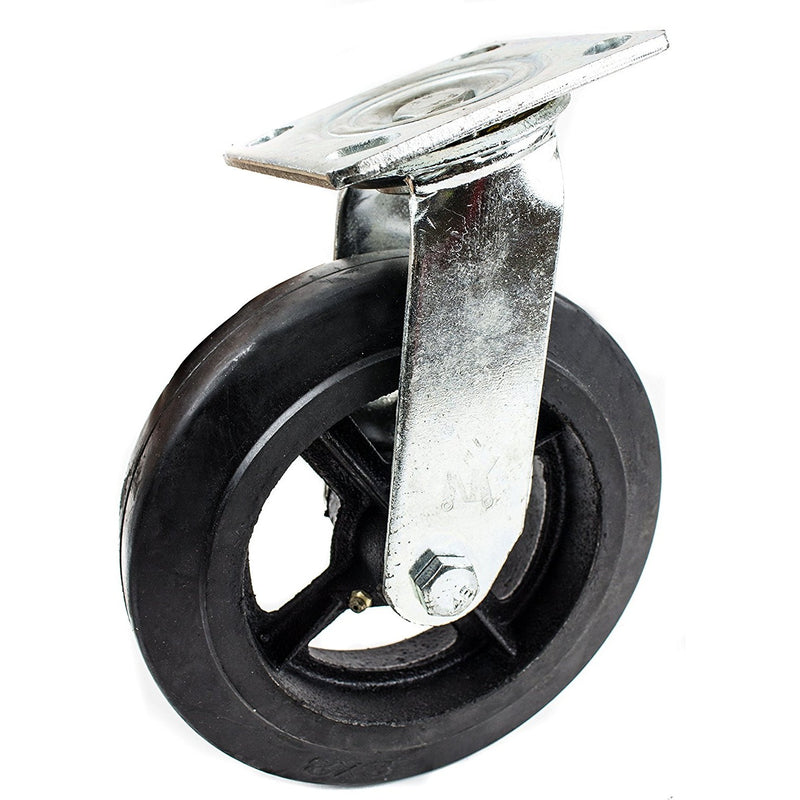 RK Heavy Duty Moldon Rubber on Cast Iron Wheel, 8" x 2"-NK-RK Safety