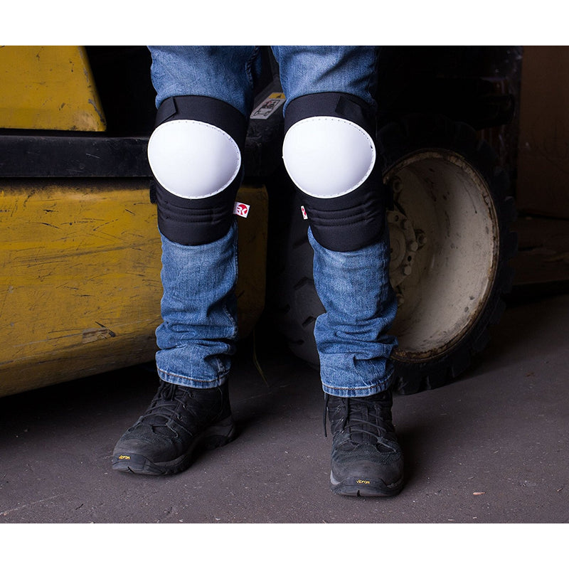 RK Safety Kneepad with White Hard Shell, Stitched Poly Cap-RK Safety-RK Safety