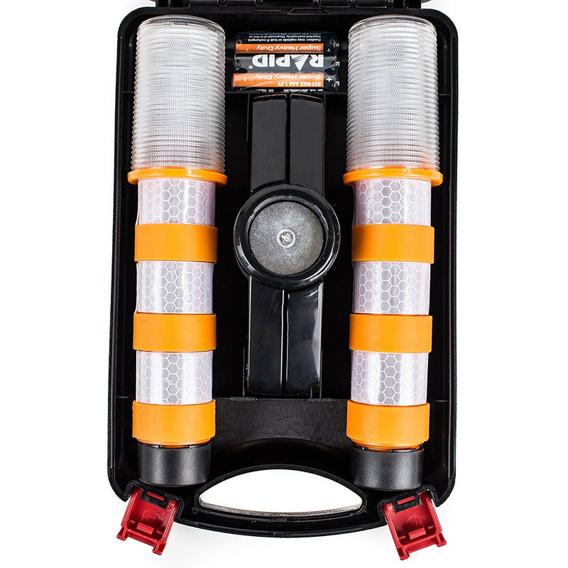 Reusable LED Emergency Roadside 2 Beacon Flares Kits - Orange-RK Safety-RK Safety