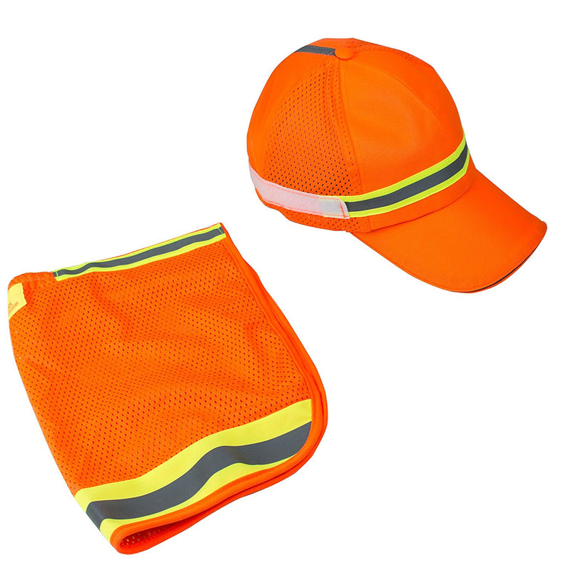High Performance Hat/ Cap with Neck Shade - Orange-New York Hi-Viz Workwear-RK Safety