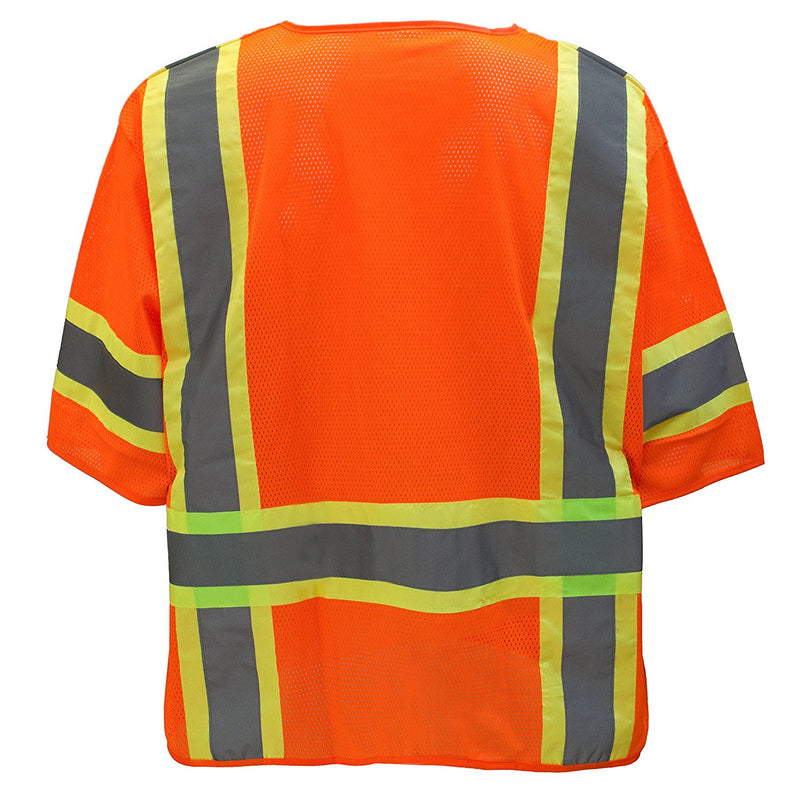Class 3 Two Tone Hi Viz Breathable Polyester Mesh Vest - MV7811&MV7812,MV7813(Orange, Lime)-New York Hi-Viz Workwear-RK Safety