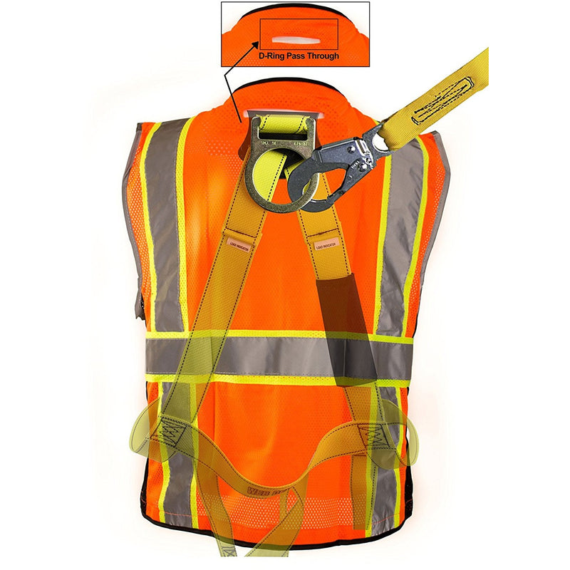 RK Safety Class 2 D-Ring Two Tone Mesh Vest - P6611& P6612 (Orange, Lime)-New York Hi-Viz Workwear-RK Safety