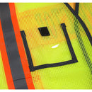 Contractor Safety Vest with Reflective Stripes - 8001 & 8002 (Orange, Lime)-New York Hi-Viz Workwear-RK Safety