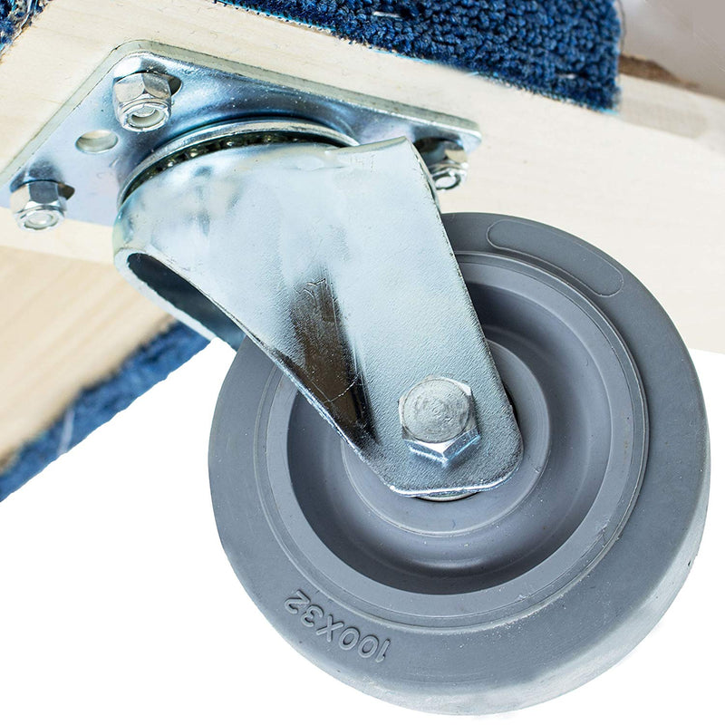 NK Furniture Movers Dolly, Soft Gray Non-Marking TPR Wheels -Blue