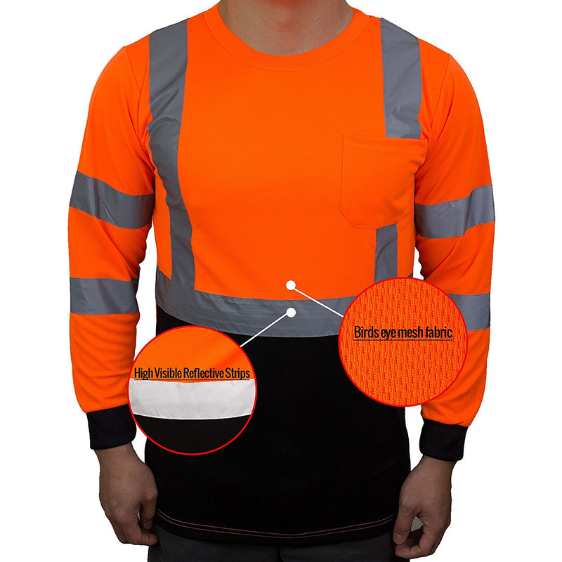 BFL8711;2 Class 3 Hi-Vis T Shirt with Moisture Wicking Mesh-(Lime/ Orange)-New York Hi-Viz Workwear-RK Safety