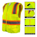SRUS9811,9812, 9813 Class 2 Two Tone High Visibility Safety Vest- SRUSS9811&SRUSS9812 (Orange, Lime)-New York Hi-Viz Workwear-RK Safety