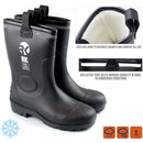 Insulated Waterproof Fur Interior Rubber Sole Winter Rain Boots-RKBW-BK-RK Guard-RK Safety