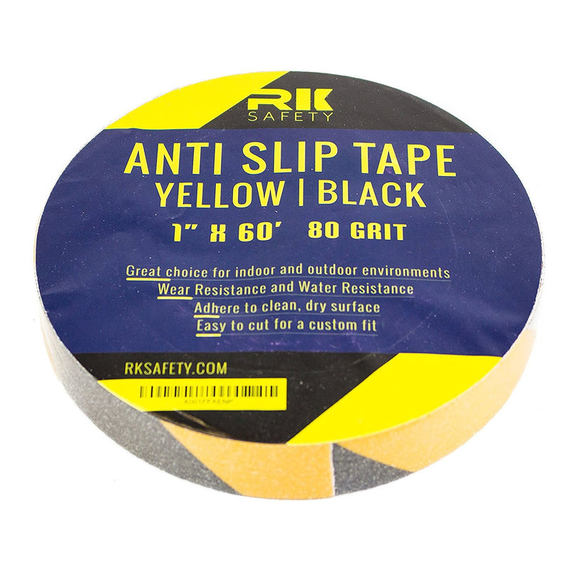 RK Safety 1" X 60' Black & Yellow Color Anti Slip Track Tape-RK Safety-RK Safety