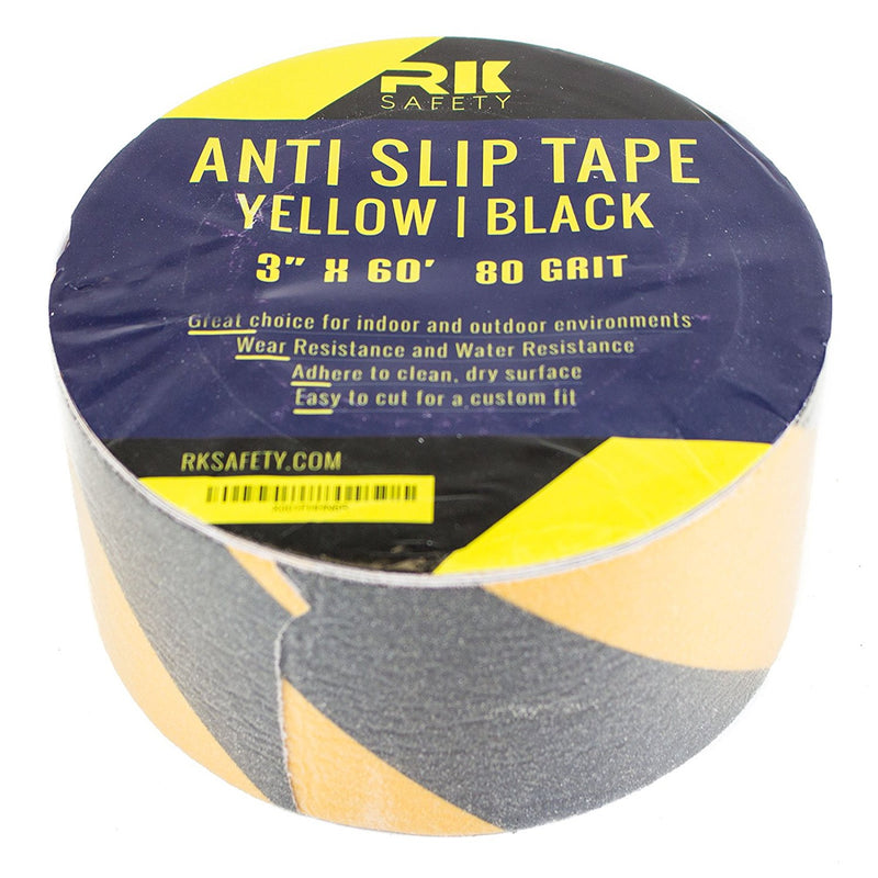RK Safety 3" X 60' Black & Yellow Color Anti Slip Track Tape-RK Safety-RK Safety